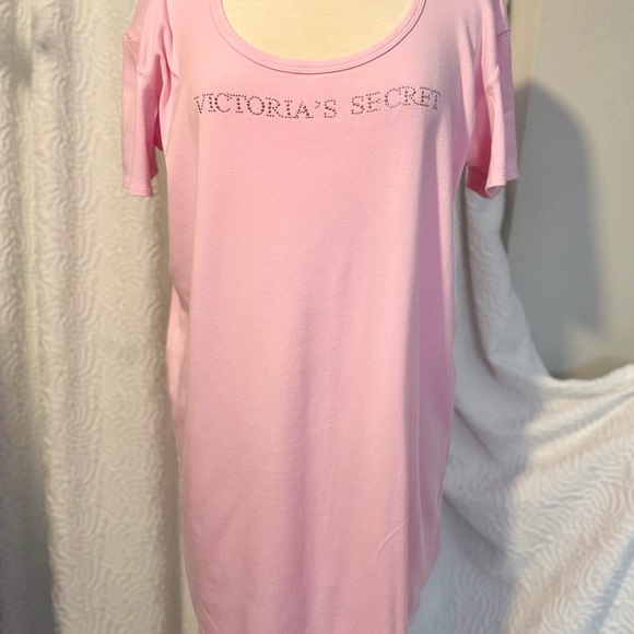 Victoria's Secret Logo Night Shirt Pajamas Long/Short Sleeve Cotton Sz M - Picture 3 of 14